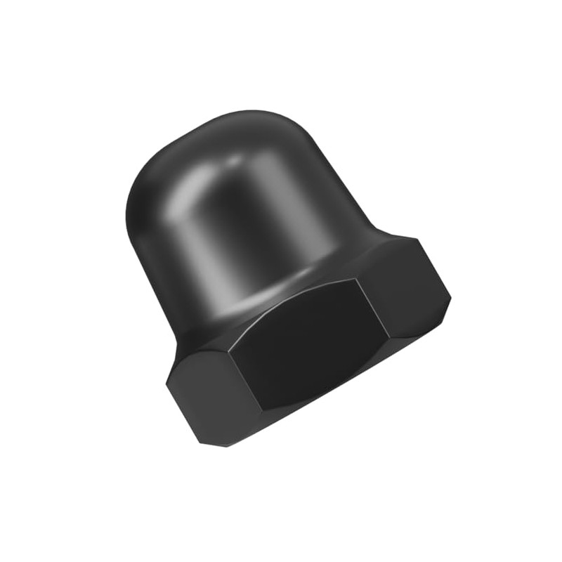 M6 Hexagon Domed Cap Nuts Fit Screws Bolts Black Zinc