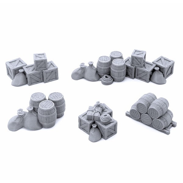 Cargo Piles DND Terrain Compatible with Dungeons and Dragons, Warhammer