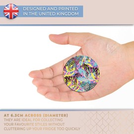 Destination Vinyl ltd Magnet for Refrigerator, Fridge - Cute Leopard Zebra Neon 80's for Office, Cabinet and Whiteboard, Magnetic Stickers, 13202