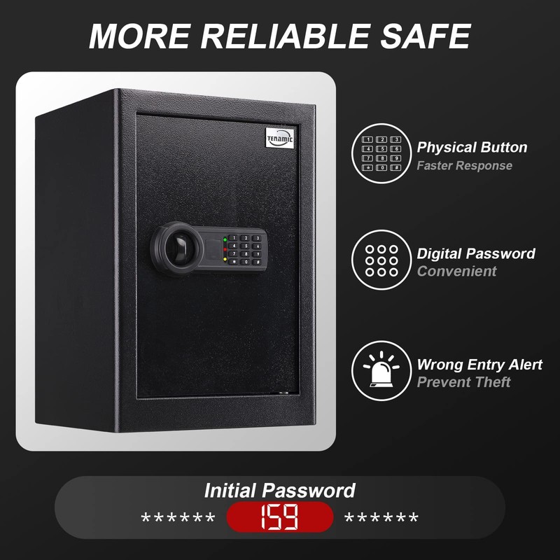 Tenamic Safe Box 2.2 Cuft Fireproof Waterproof Home Safe, Keypad