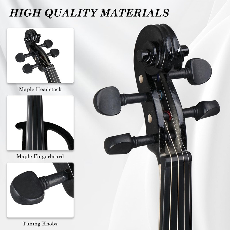 Ktaxon Full Size Electric Violin, 4/4 Acoustic Silent Electric Violin