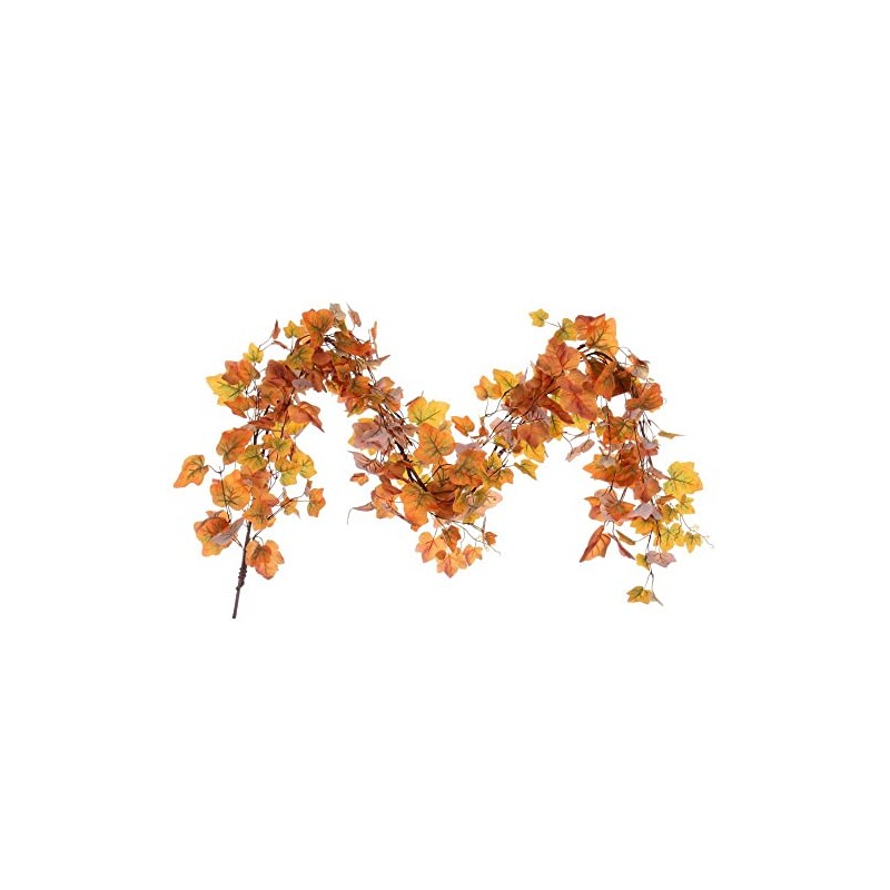 Vickerman 5' Fall Orange Artificial Leaf Garland.