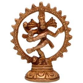 Purpledip Nataraja (Lord Shiva Mahadev In Dance Pose) Brass Statue For Home Temple Mandir Showpiece (10697)