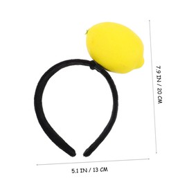 FOMIYES 2pcs Funny Headband Dress up Lemon Headband Lemon Novelty Headpiece Fake Food Hair Decor Fruit Hair Hoop Funny Costume Headwear Fruit Holiday Party Headpiece Yellow Plastic