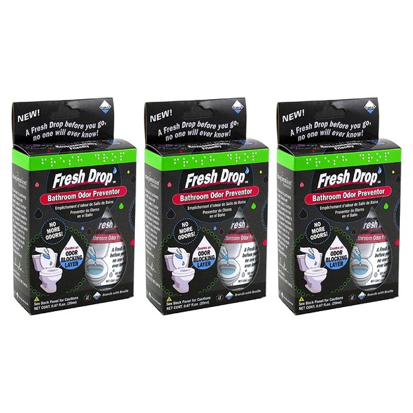 Fresh Drop Bathroom Odor Preventor, Toilet Smell Eliminator, Before-You-Go Bathroom