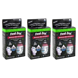 Fresh Drop Bathroom Odor Preventor, Toilet Smell Eliminator, Before-You-Go Bathroom Essential, Traps Strong Odors, 3 Count Value Pack