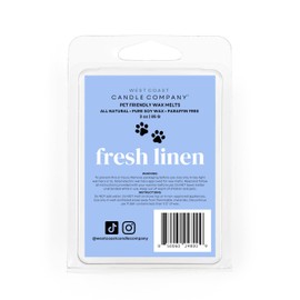 Pet Friendly Wax Melts | Pet Safe Wax Melts | All Natural Dog Safe Wax Melts | Non-Toxic Wax Melts | Pet Odor Eliminator | Pure Soy Wax Melts | Veterinarian Approved (Fresh Linen)