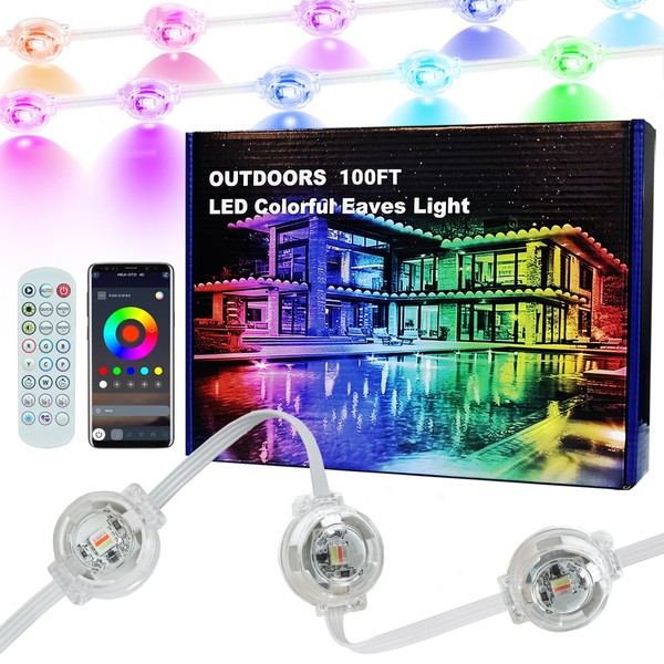 Permanent Outdoor Lights,Smart Outdoor String Lights with DIY Scene Modes,100FT
