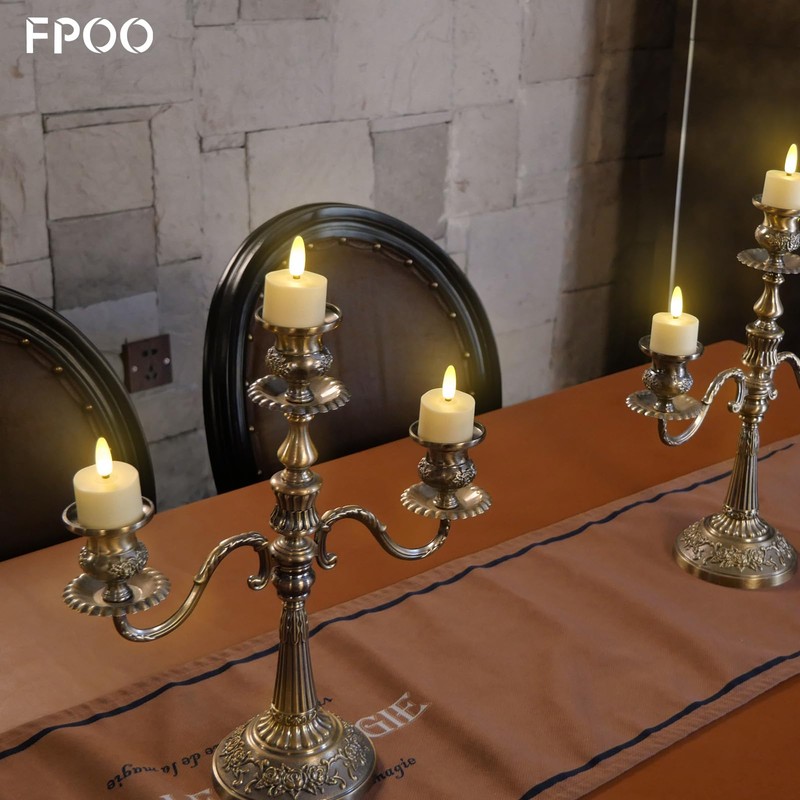 FPOO LED Rechargeable Tea Lights Candles with Remote, 6 pcs