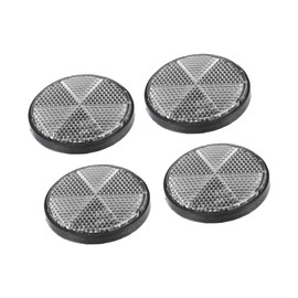 A ABSOPRO M6x1.0 Universal Screw Mount Reflective Warning Reflector for Motorcycle Plastic White Black (Set of 4)