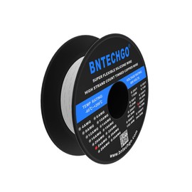 BNTECHGO 24 Gauge Silicone Wire Spool 250 ft White Flexible 24 AWG Stranded Tinned Copper Wire