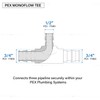 Midline Valve S1228-5 PEX A Monoflow Tee Pipe Fitting for