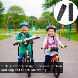 2 Pairs of Non-Slip Soft Rubber Bike Handlebar Grips – Suitable for Road and Mountain Bicycle Handlebars,Universal Handle Covers for Bicycles，Black