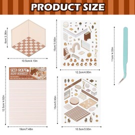 4 Sets DIY 3D House Stickers, 2024 DIY 3D House Stickers Fun DIY Stickers Scene DIY 3D Sticker Scene Stickers Make Your Own Supermarket for Adults Kids Relief Stress Pass The Time