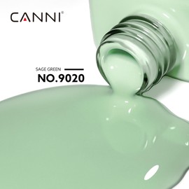 CANNI Light Green Gel Nail Polish, 1Pcs Sage Green Gel Polish Mint Color High Gloss Soak Off U V Nail Manicure Salon DIY