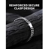 7mm Silver Cuban Link Bracelet, 21cm (8 Inches) Stainless Steel