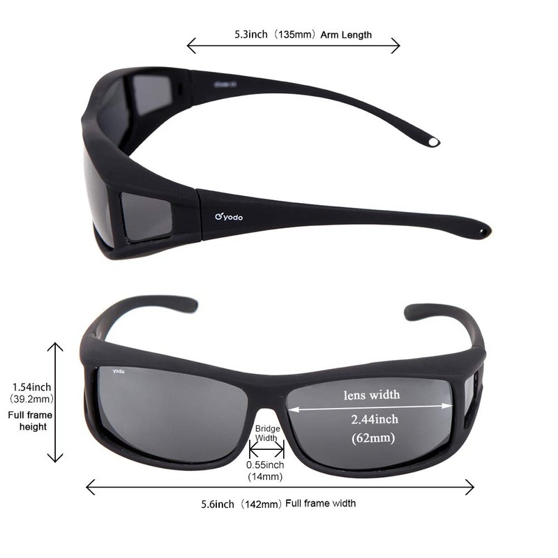 yodo Fit Over Glasses Sunglasses with Polarized Lenses for Men