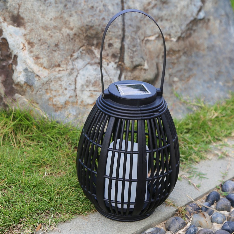 Solar Garden Lantern LED Outdoor Solar Lantern Waterproof Decorative Rattan