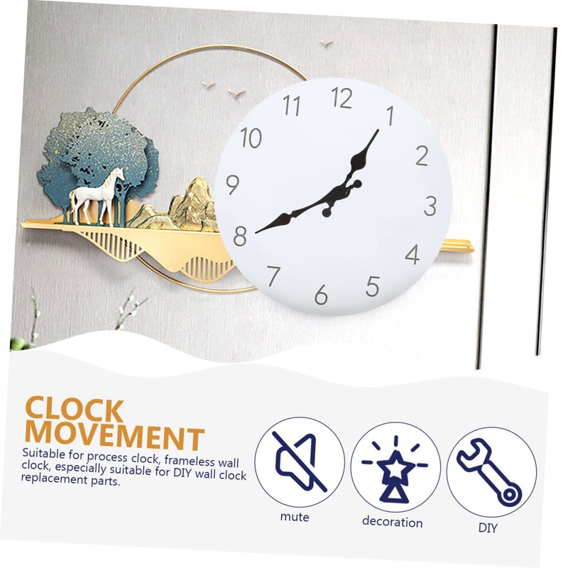 Outanaya 1set Clock Movement Kit Shaft Silent Mechanism for Wall