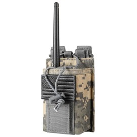 FRTKK Tactical Radio Holder Radio Holster Molle Radio Pouch Universal Radio Case Military Heavy Duty Radio Bag for Police Firefighter Two Ways Walkie Talkies Vest (ACU)