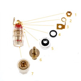 Oiyagai 4Pcs 4mm Banana Plug,Binding Post for Amplifier Speaker Terminal Connector w Transparent Plastic Cover