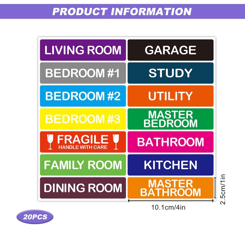 Packing Labels for Moving House 280pcs Colour Coded Stickers Home