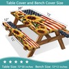 Picnic Table Cover with Bench Covers and Bag, American Flag