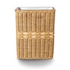The Basket Lady Large Rectangular Wicker Waste Basket with Metal