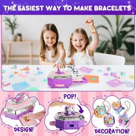 CZTCDP Girls' Jewelry Making Kit for Toddlers–Craft Set with Rings/Bracelets/Keychains/Pendants & DIY Card Embellishing, 4 5 6 7 8 9 10 Years Old Kids Birthday Christmas Gifts