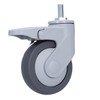 4in Caster M12 Thread Stem Silent Universal Wheel with Brake