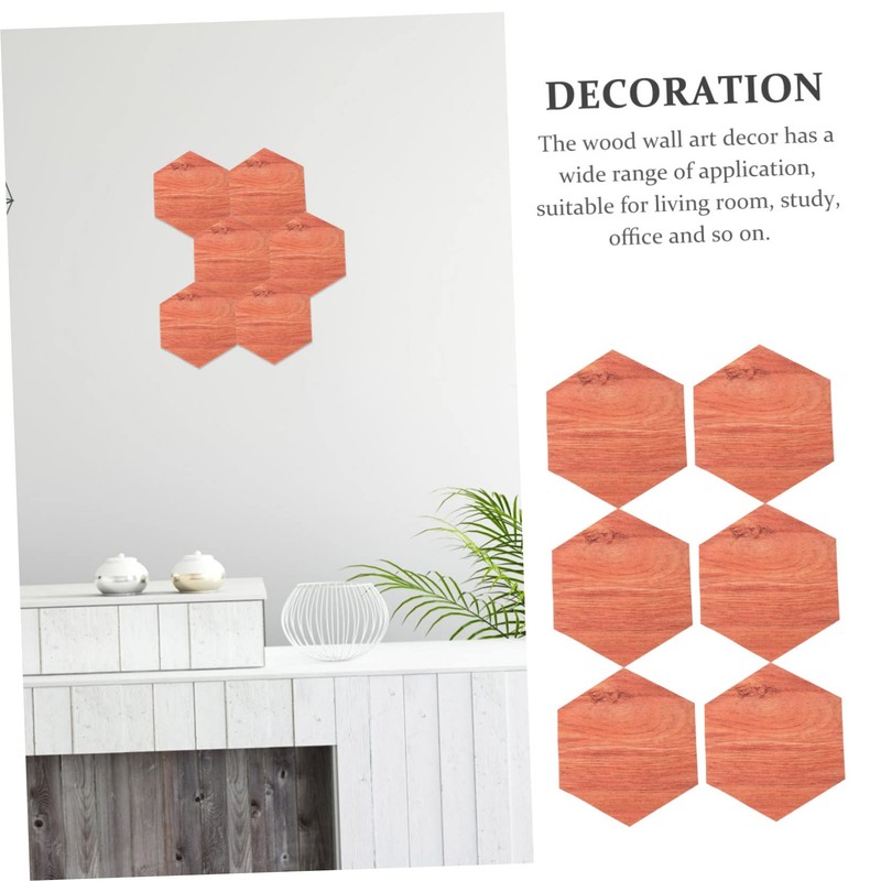 SHINEOFI 6Pcs Decorative Hexagon Wall Art Wooden Hexagon Panels for