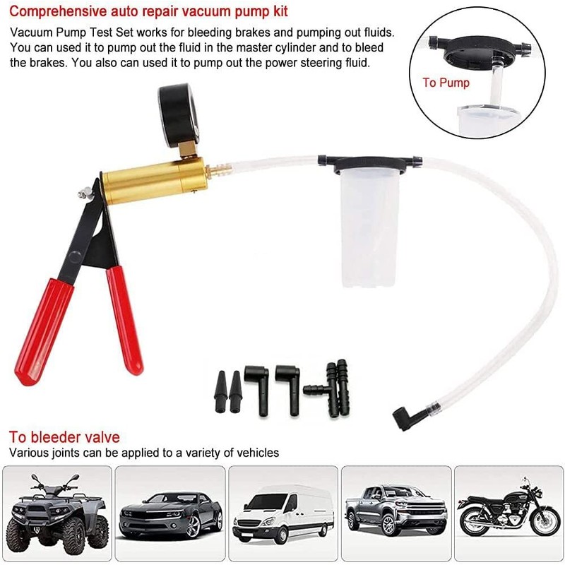 CARSC Hand Held Vacuum Pump Tester Kit with Adapter and