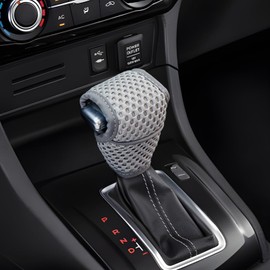 Wogomz Car Gear Shift Knob Cover, Breathable Car Gear Shifting Knob Cover Protector, Anti-Slip Shifter Cover Universal for Most Cars SUVs Trucks, Vehicle Interior Decor Accessories (Gray)