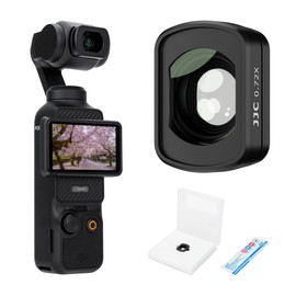 JJC Wide Angle Lens, Magnets, Compatible with DJI OSMO Pocket 3, Wide Angle Filter, 0.72 x Wide Angle 112°, Wider Shooting Range, HD Optical Glass, Aluminum Frame, Lens Protection, High Transmittance