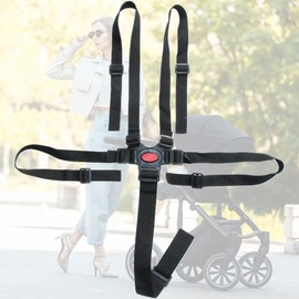 ZKGYUS 5-Point Harness System Adjustable High Chair Child Safety Belt Pushchair Strap Baby Strap Black Universal Strap for Child Seat Pushchair High Chair Buggy