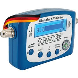 SCHWAIGER 5170 Satellite Finder Digital Satellite Detection Satellite Finder Integrated Compass Alignment LNB Meter Optimal Positioning Satellite Bowl with Sound Output