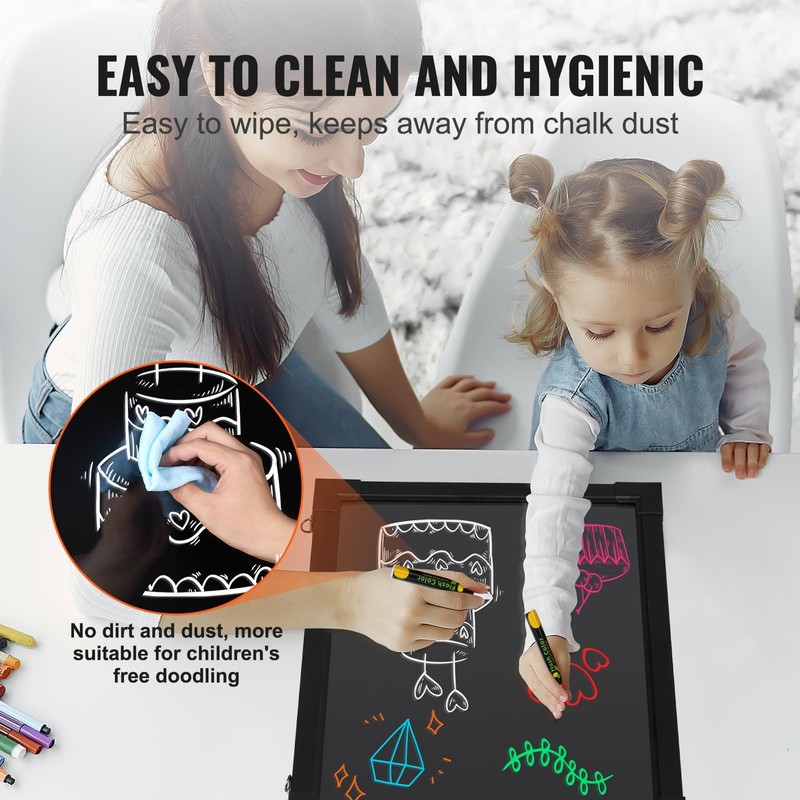 VEVOR LED Message Writing Board, 16"x12" Illuminated Erasable Lighted Chalkboard,