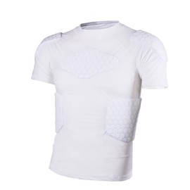 Jellybro Men's Padded Football Protective Gear Set Training Suit for Soccer Basketball Paintball Rib Protector (White, Medium)