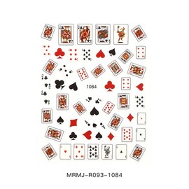 3Pcs 3D Decals Interesting Adhesive Poker Nail Art Sticker Manicure Playing Cards Design DIY Nail Decoration Nail Art Stickers and Decals