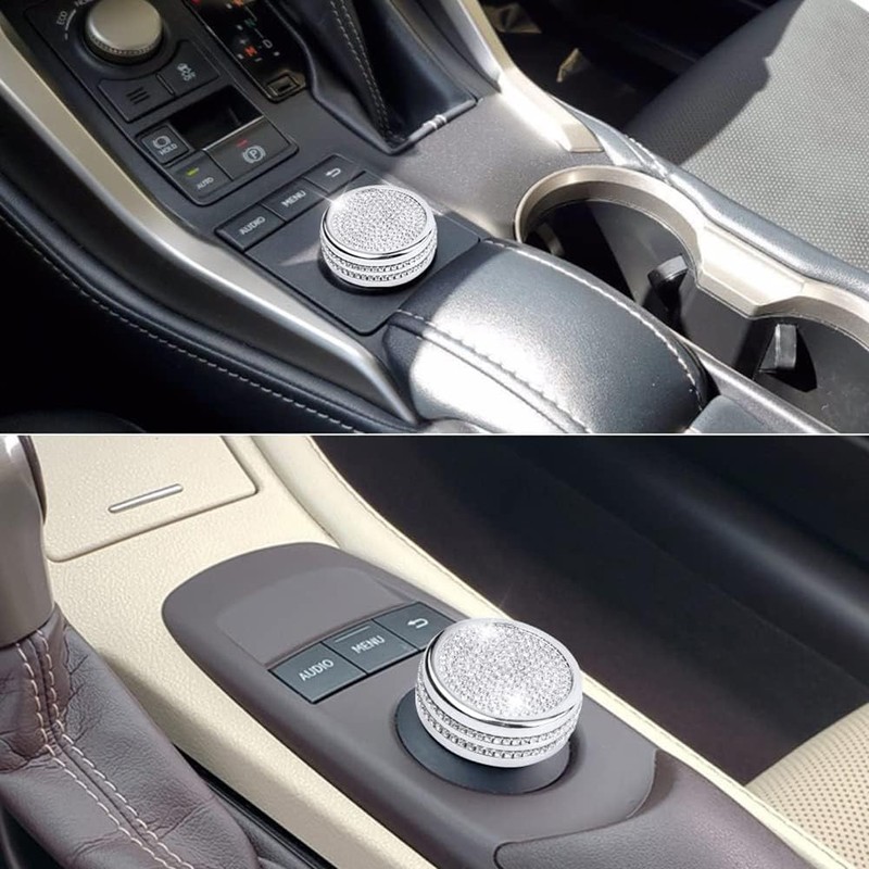CUCHIYUN Bling Center Console Multimedia Knob Button Covers Parts Car