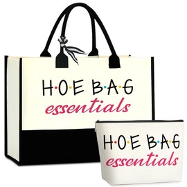 Hoe bag Tote Bag Funny Gifts for Women, Friends Hostess Gift Ideas Cool Gifts for Women, Girls Weekend Overnight Fun Makeup Travel Bag Girls Birthday Gift Ideas Gag gifts