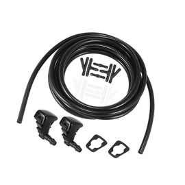 Hihaha Front Windshield Washer Hose Kit Fit for Toyota Tacoma with 3 Meter Washer Fluid Hose 12 Pcs Hose Connectors - Pack of 15 Black Durable Material