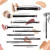 Piezas Brochas Maquillaje Profesional Doble Punta Aluminio Juego Multifuncional Estuche
