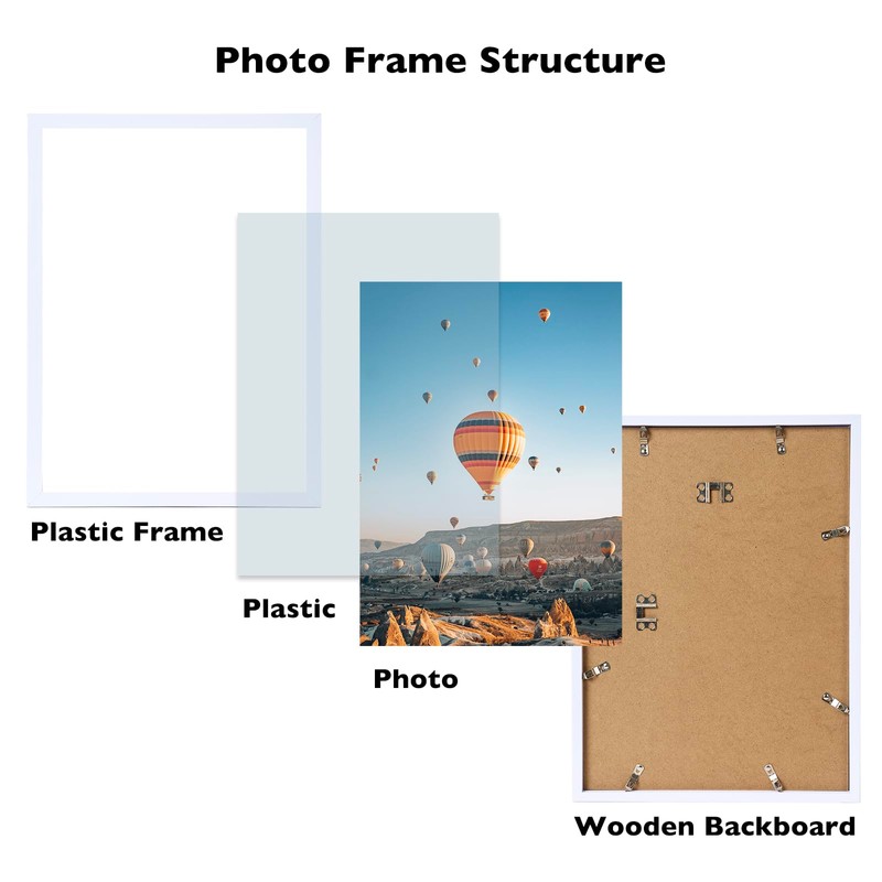 JCJMY 10x13 Picture Frame Set of 3 White for Wall