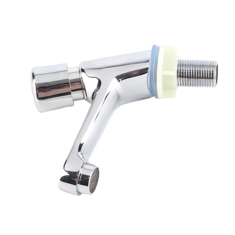 Public Ktchen Bathroom Chrome Plated Self Closing Water Saving Time