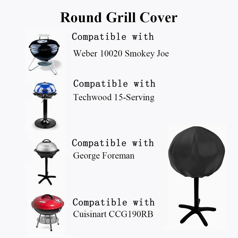 1Pcs BBQ Grill Cover, 50x45cm Waterproof Round Barbecue Grill Cover