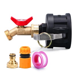 UMETASS IBC Tote Adapter, 2" Cam Lock for 275-330 Gallon IBC Tote Tank, IBC Tote to Garden Hose Adapter with Brass Hose Faucet (3/4" Female NPT Inlet×3/4" GHT Outlet)