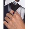 Bandmax Women's Men's Stainless Steel Ring Size 8 Ruby Stone