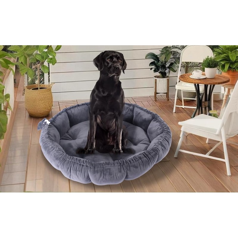 Hebove Dog Beds, Couch Cover for Dogs Washable,Round Dog Bed