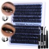 TOOCHUNAG Eyelash Extension Kit Fluffy Volume Lash Clusters Kit 14-20mm